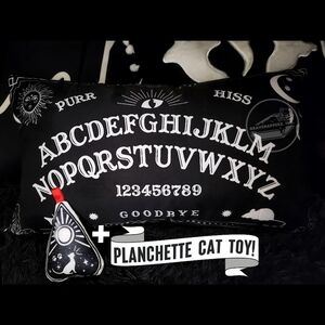 Kitty Familiar Spirit Board Pillow Cover OOAK Ready-to-Ship Goth Decor Halloween